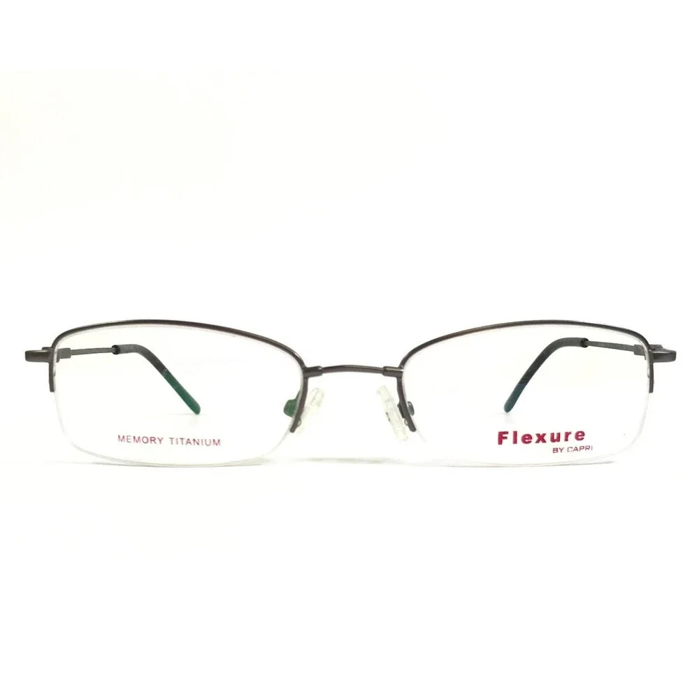 Flexure by Capri Eyeglasses Frames FX20 Gunmetal Half Rim Titanium 52-17-140